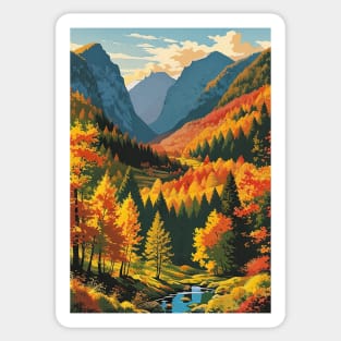 Autumn Print Tourism Poster Sticker